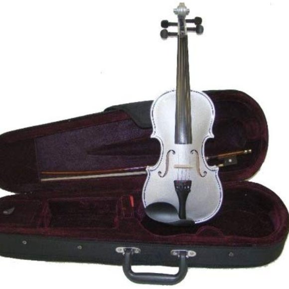 F Correira-Brasil Fleur-De-Lis Sterling Silver Violin Bow  New Real 1/16 Size Silver Violin with Case and Bow